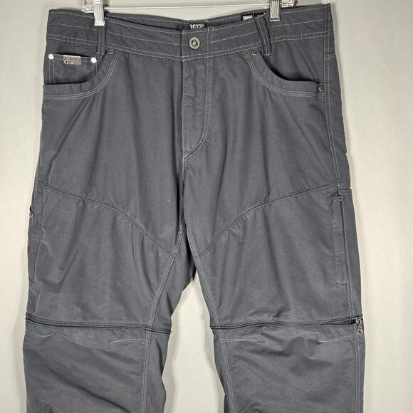 Kuhl Liberator Convertible Pants Mens 36x32 Stealth Zip Off Hiking Nylon Gray - Picture 2 of 11